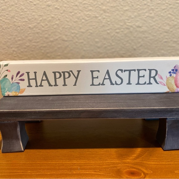 Happy Easter Wood Tabletop Sign, Farmhouse Easter Sign, Floral Happy Easter Sign - Picture 10 of 11